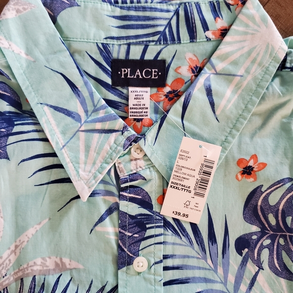 Men's Tropical Print Poplin Shirt - Picture 2 of 7